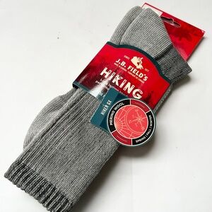 New J.B. Fields Socks Hiking Size XL 13 -15  Gray Merino Wool Hiker GX Canada